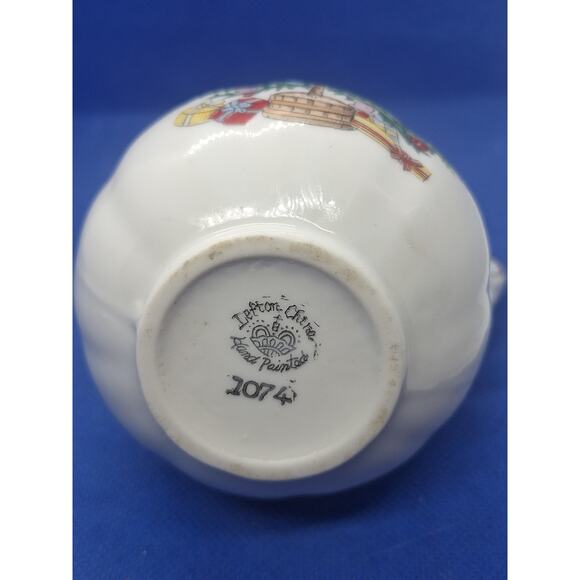 Vintage Christmas Tree Creamer Pitcher Gold Trim Hand Painted Japan - Picture 6 of 10